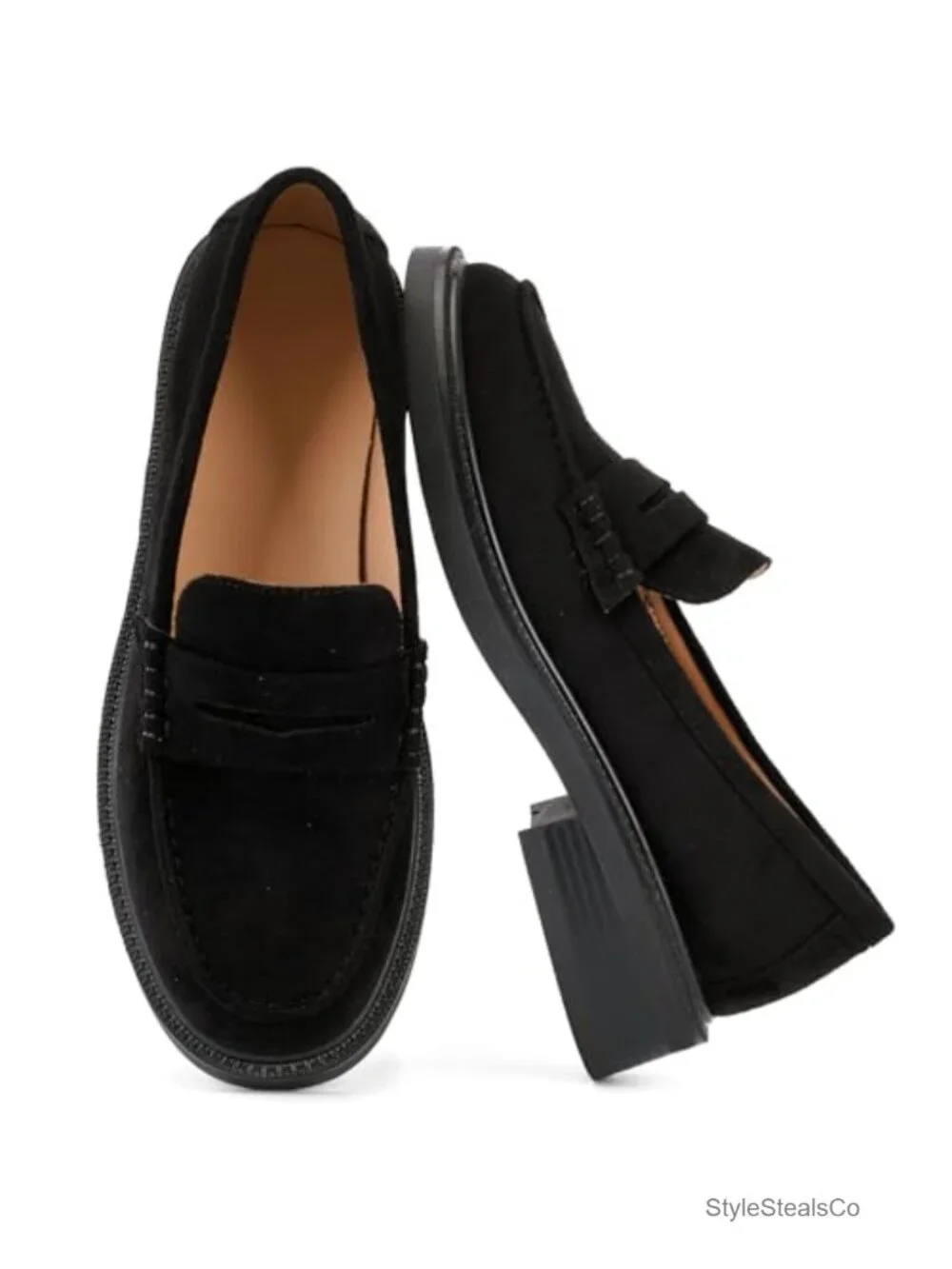 Women's Classic Penny Loafer Slip On Flat Dress Shoes Faux Leather